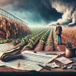 A detailed, HD depiction of the impacts of delayed legislation on agricultural policies. Imagine seeing a farmer looking at his wilting crops, a stack of untouched paperwork on a rustic wooden desk symbolizing the delayed policies. A calendar in the corner with marked dates indicates the passing time. In the background, a cloudy, overcast sky imparts a sad feeling. A rolled-up newspaper headline hints at the delayed legislation and its impacts. This image should reflect the interplay between agriculture and legislation, and the hardships caused by the latter's delay.