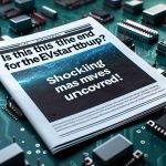 HD photo of a newsletter headline saying, 'Is This the End for the EV Startup? Shocking Moves Uncovered!'. The text appears against a backdrop of foreground blurred electronic components, evoking a feeling of uncertainty in the electronic vehicle sector.