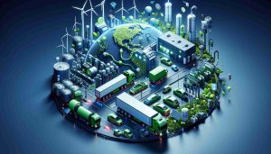 High-definition image, with a realistic touch, showcasing the innovative approach towards sustainability in transportation. Illustrate a company similar to Musket Transport but not referencing the specific company. Display their environmentally conscious efforts, such as the utilization of electric lorries and trucks, biofuel stations, and recycling initiatives. Consider incorporating greens and blues to signify nature and renewable energy.