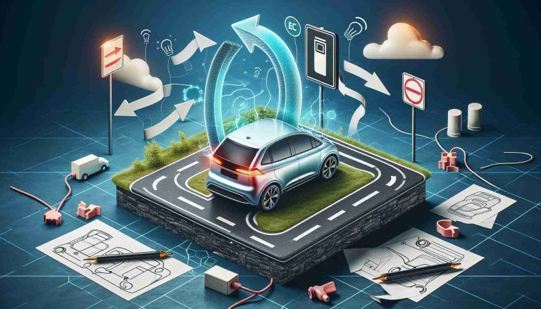 A detailed and realistic high-definition image representing major changes coming to the electric vehicle industry. This scene includes a visual metaphor suggesting a shift or transformation, such as a road icon changing directions or a traffic sign symbolizing change. It could also include an electric vehicle displayed prominently. Lastly, there might be additional elements suggesting uncertainty or a challenge to support for electric vehicles, such as design sketches being discarded, or a dimming charging station symbol. All of this is designed to visually interpret the question: Is this the end of support for electric vehicles?