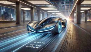 Create a realistic, high-definition image of an advanced transportation vehicle, referred to as 'Shark', leading in a futuristic setting. This vehicle showcases cutting-edge design and technology, truly seeming to 'unveil the future'. The image sets the vehicle in motion, giving a sense of speed and progress.