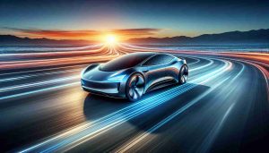 A high-definition, realistic image portraying the future of electric vehicles (EVs). Highlight the advanced technology with sleek, aerodynamic car designs implying high-speed capabilities. The background should reflect a network of efficient roads stretching out to the horizon, symbolizing unlimited travel possibilities and 'endless miles awaiting'. Utilize varying shades of sunrise colors to evoke a hopeful atmosphere, as if the dawn of a new era in sustainable transportation has arrived.