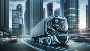 A high-definition image realistically depicting a cybernetic being on wheels. Its design draws inspiration from sleek, futuristic aesthetics akin to innovative automotive revamps. In the background, urban architecture changes; buildings sport a design that matches the aesthetic of the vehicle, suggesting a revolution in city planning inspired by the influential advancement in modern truck technology.