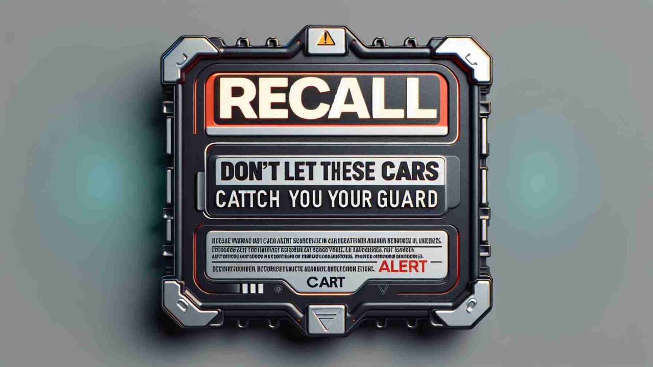 Realistic high-definition image representing an urgent recall alert message saying 'Don't Let These Car Issues Catch You Off Guard'. The alert message appears bold and alarming against a neutral background.