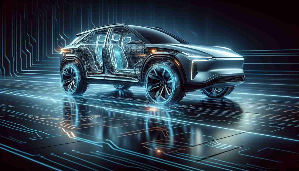 A high-definition, realistic photo of an innovative electric SUV that is trailblazing new pathways in the automotive industry. The vehicle is designed with modern features showing it to be a game changer offering potential impacts beyond just the auto market. The picture portrays the eco-friendly aspects, sleek lines, and advanced technology of this cutting-edge vehicle set against a backdrop that symbolizes transformation.