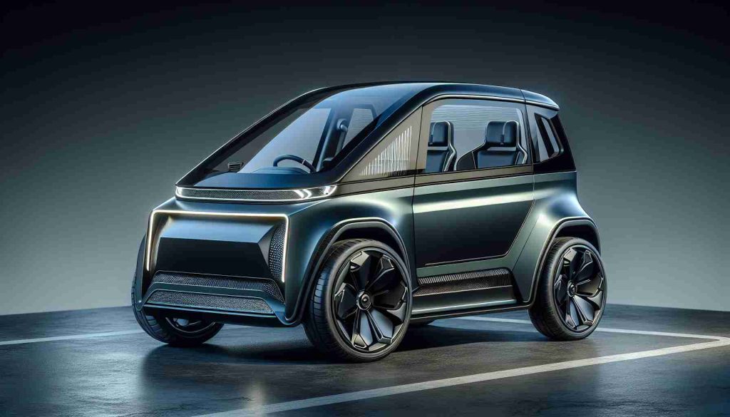 Realistic high-definition image of a compact, futuristic urban mobility solution. This small, game-changing electric SUV redefines the concept of green transportation, blending sleek design with high-performance features.