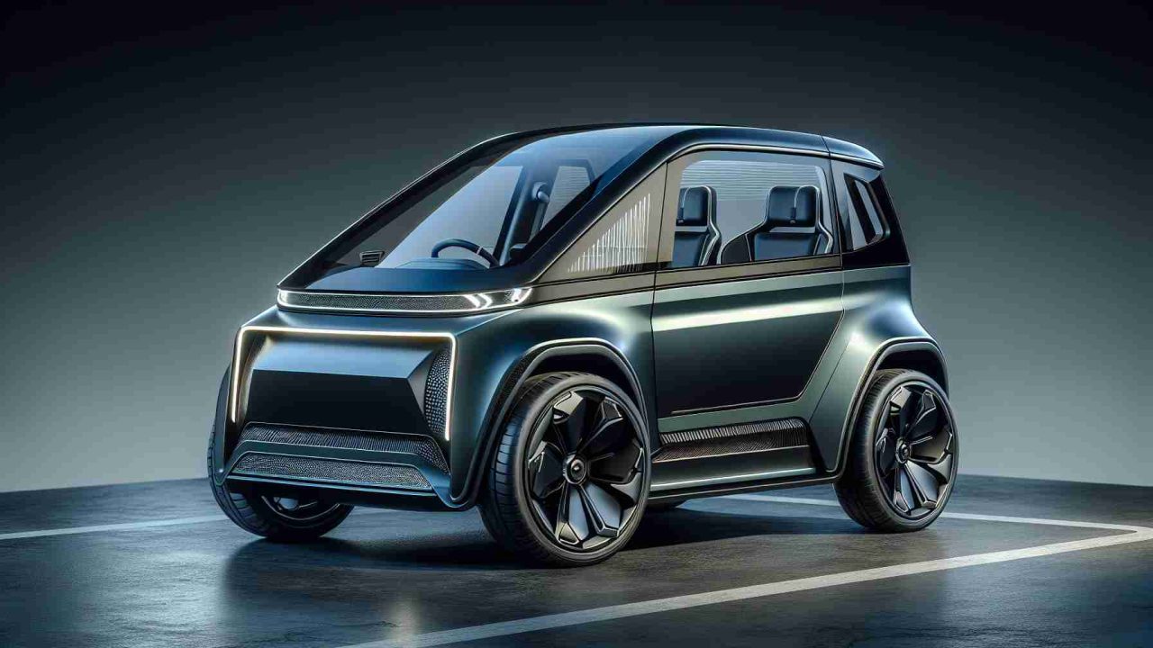 Realistic high-definition image of a compact, futuristic urban mobility solution. This small, game-changing electric SUV redefines the concept of green transportation, blending sleek design with high-performance features.