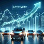 Generate a realistic HD image emphasizing the concept of investment in electric vehicle industry, specifically focusing on a hypothetical new startup. The company, yet to be named, is rising to prominence as a potential notable player. Include a symbolic rising graph to represent the investment opportunity and potential growth.