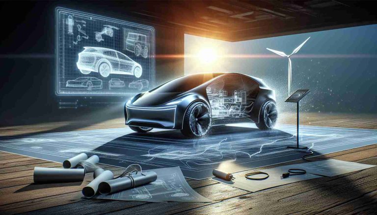 A high-definition realistic image showing the exciting changes anticipated for mid-size vehicles branded by a renowned automobile manufacturer. The scene would hint at the possible inclusion of advanced features and the introduction of an electric vehicle model. The picture could show the silhouette of a futuristic electric car bending the sunlight, a pile of blueprints/artistic designs indicating innovation, and a digital display indicating battery life and advanced characteristics of the electric model.