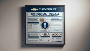 High-definition image of an information board with the headline: 'Chevrolet's Crucial Recall - Find Out If Your Vehicle is Impacted.' The board displays further details and indicators related to the event, with Chevrolet's logo subtly present in the layout for authenticity. This board is posted against a neutral background.