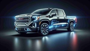 Generate a realistic high-definition image of a GMC Sierra EV Denali, touted as the future of electric trucks, showcasing its design and features that hint at its impressive electric range.