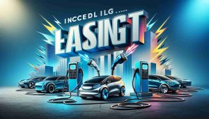 A high-definition graphic showcasing incredible leasing deals on electric vehicles. There are a variety of cars with futuristic, sleek designs plugged into bright blue charging stations. Large, bold letters are splashed across the graphic, ecstatically urging viewers not to miss out on the opportunity. The background features gradient hues of electric blue and silver, implying the notion of a clean and sustainable future. The foreground highlights different types of electric vehicles, ready to be leased, under colorful spotlights amidst a professional, modern layout.