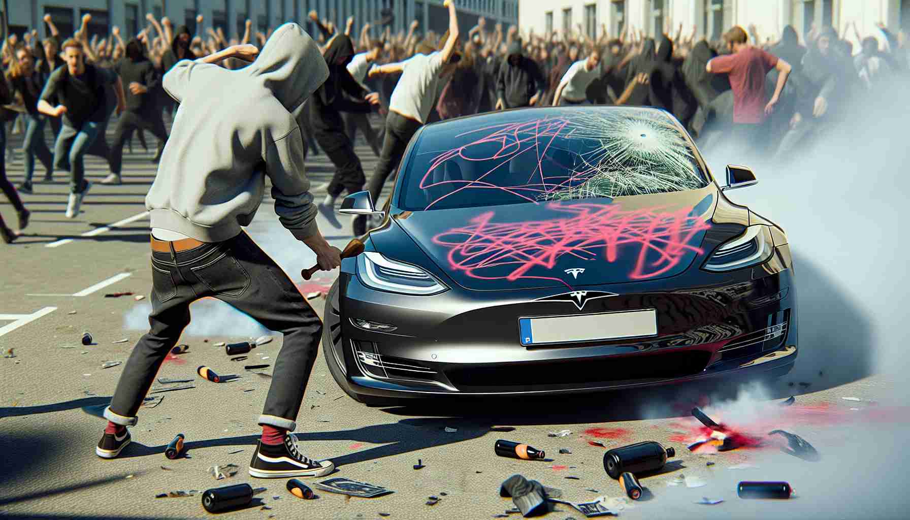 The Bold Vandalism of a Tesla in Broad Daylight: When Protests Go Astray